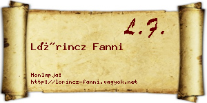 Lőrincz Fanni névjegykártya