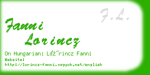 fanni lorincz business card